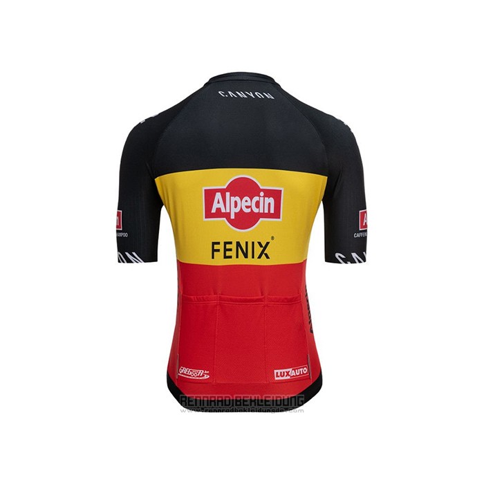 2021 Fahrradbekleidung Alpecin Fenix Champion Belgien Trikot Kurzarm und Tragerhose